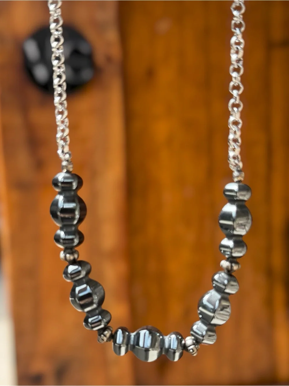 Handcrafted Hematite Bead Necklace and Bracelet Set